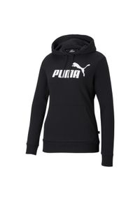 Bluza damska Puma ESS Logo Hoodie TR czarna. Typ kołnierza: kaptur. Kolor: biały, wielokolorowy, czarny, szary. Materiał: poliester