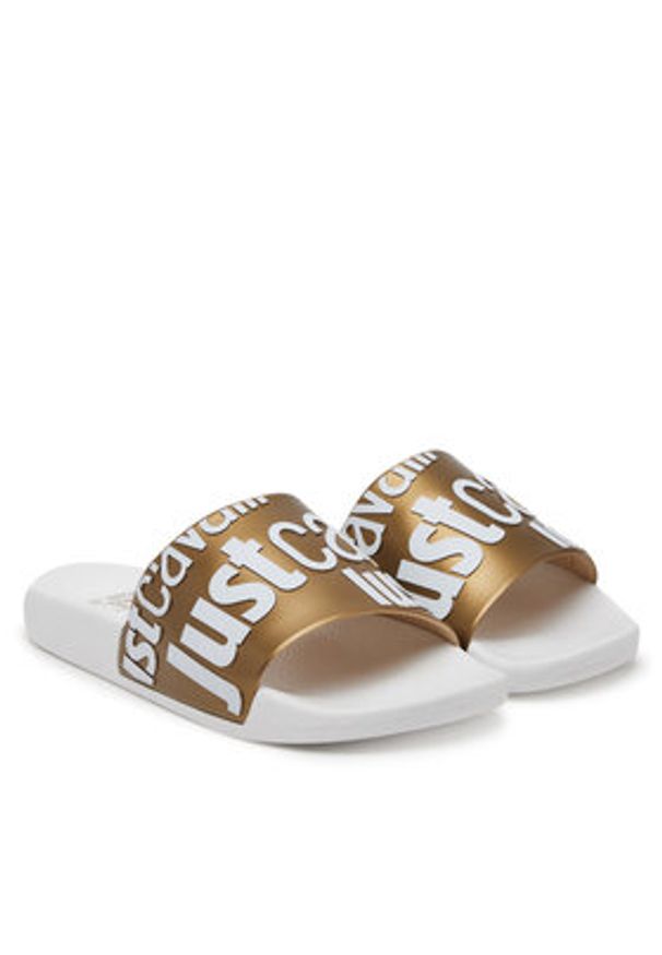 Just Cavalli Klapki 78RA3SZ1 ZS785 Złoty. Kolor: złoty