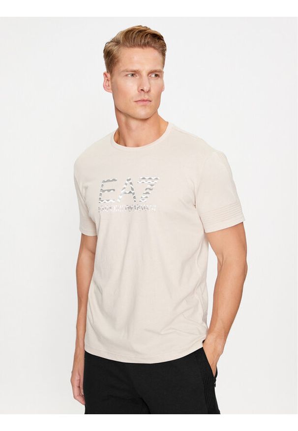T-Shirt EA7 Emporio Armani. Kolor: srebrny