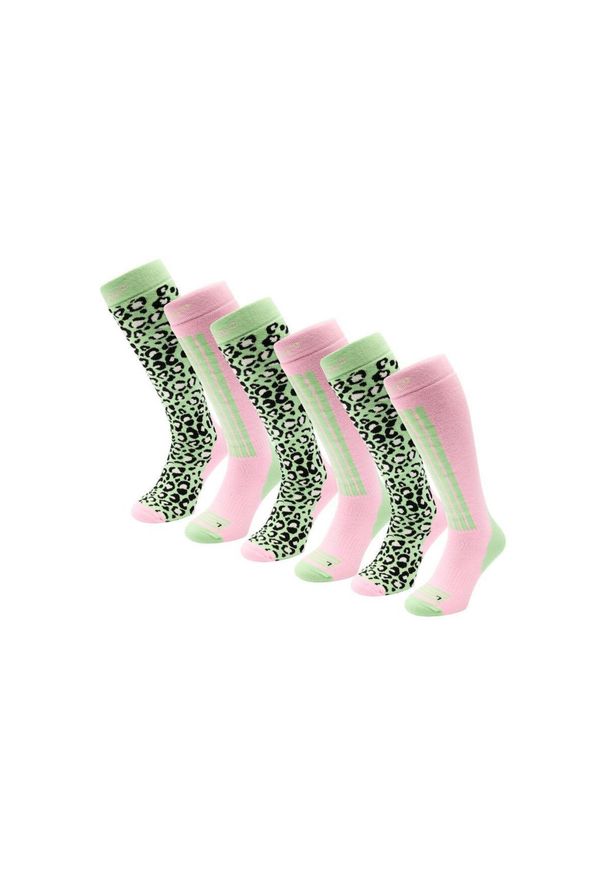 POEDERBAAS - Skarpety narciarskie - Damskie - 6 par - Awokado. Kolor: zielony. Materiał: wełna. Sport: narciarstwo