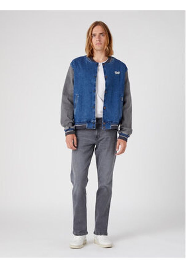 Wrangler Kurtka bomber Baseball W48272Z90 112331618 Niebieski Regular Fit. Kolor: niebieski. Materiał: bawełna