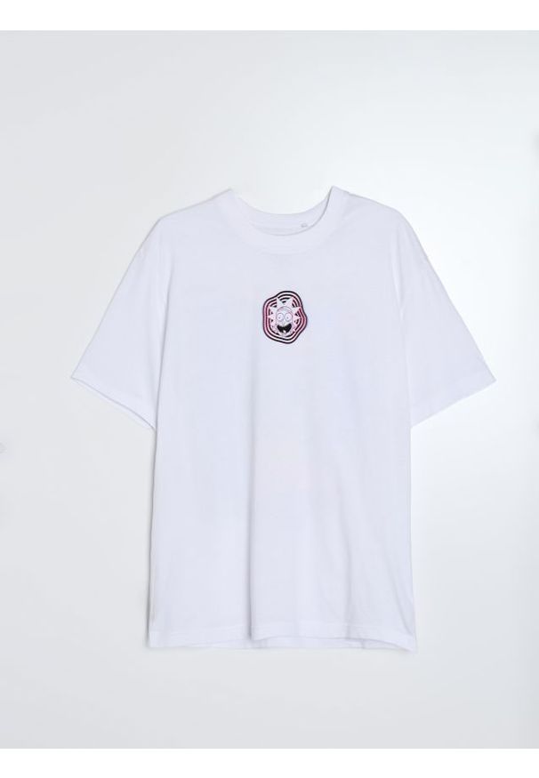 Sinsay - Bawełniana koszulka z nadrukiem Rick and Morty - biały. Kolor: biały. Materiał: bawełna. Wzór: nadruk