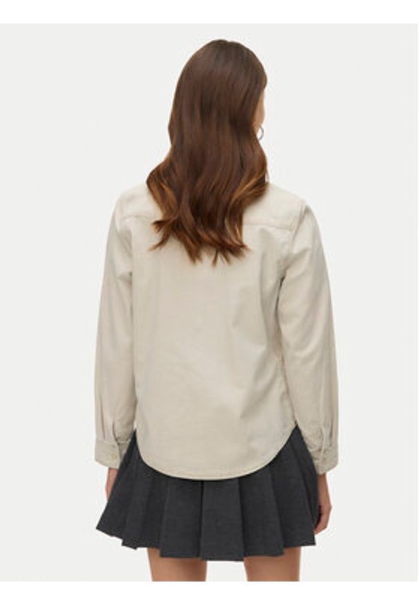 Vero Moda Koszula jeansowa Maria 10277523 Beżowy Slim Fit. Kolor: beżowy. Materiał: bawełna