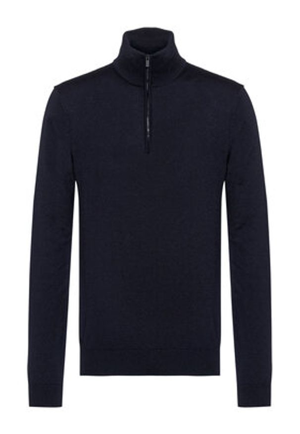 Hugo Sweter San Gottardo 2 50435691 Granatowy Slim Fit. Kolor: niebieski. Materiał: wełna