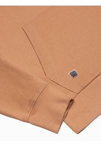 Ombre Clothing - Bluza męska z kapturem B1147 - jasnobrązowa - XXL. Typ kołnierza: kaptur. Kolor: brązowy. Materiał: bawełna. Styl: klasyczny #4