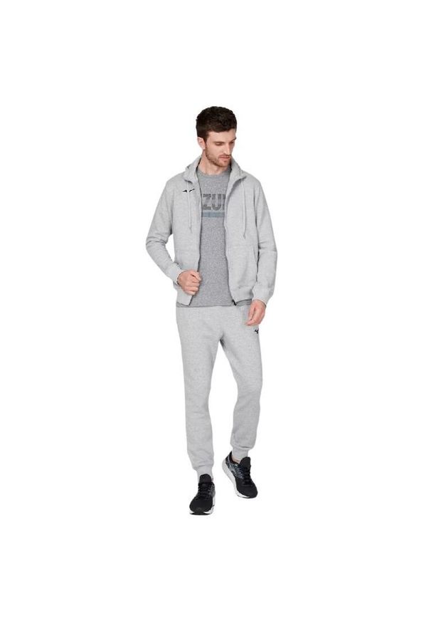 Bluza z kapturem Mizuno FZ. Typ kołnierza: kaptur. Kolor: szary. Sport: fitness