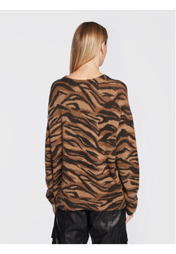 Zadig&Voltaire Sweter Markus KWSW01460 Brązowy Relaxed Fit. Kolor: brązowy. Materiał: kaszmir