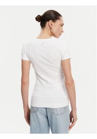 Guess T-Shirt W5GI08 J1314 Biały Slim Fit. Kolor: biały. Materiał: bawełna