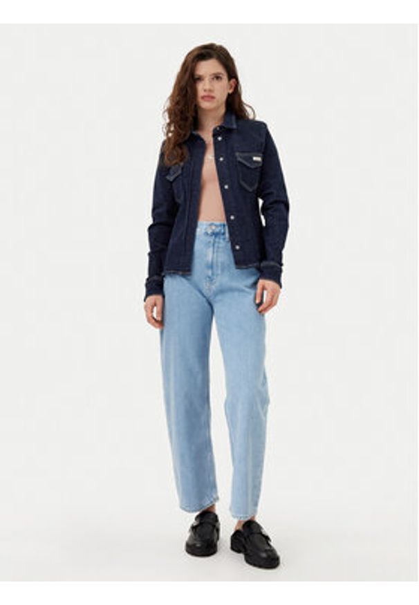 Calvin Klein Jeans Koszula jeansowa Lean J20J224539 Granatowy Regular Fit. Kolor: niebieski. Materiał: bawełna