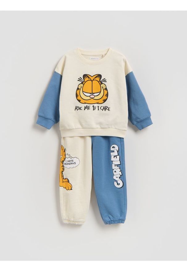 Reserved - Bawełniany komplet Garfield - jasnoniebieski. Kolor: niebieski. Materiał: bawełna