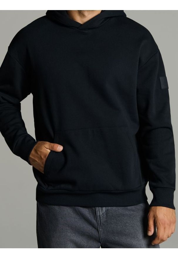 Sinsay - Bluza hoodie - granatowy. Kolor: niebieski