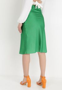 Born2be - Zielona Spódnica Diomane. Kolor: zielony. Wzór: kropki, aplikacja #5