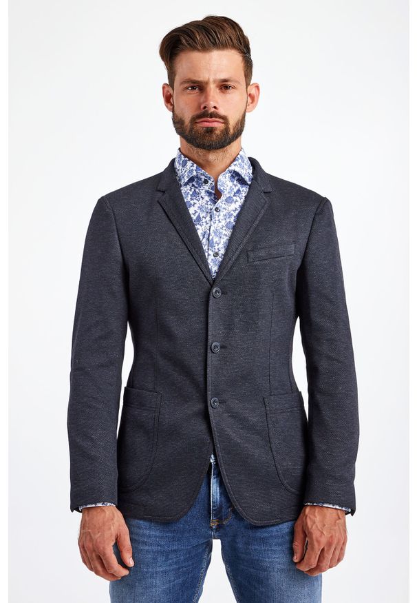 JOOP! Jeans - MARYNARKA HANKEZ JOOP! JEANS. Długość rękawa: długi rękaw. Długość: długie. Wzór: melanż. Styl: klasyczny