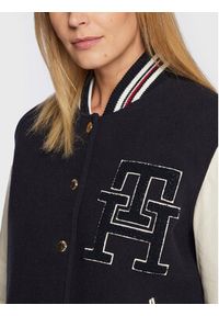 TOMMY HILFIGER - Tommy Hilfiger Kurtka bomber Blend WW0WW37308 Granatowy Regular Fit. Kolor: niebieski. Materiał: wełna #4