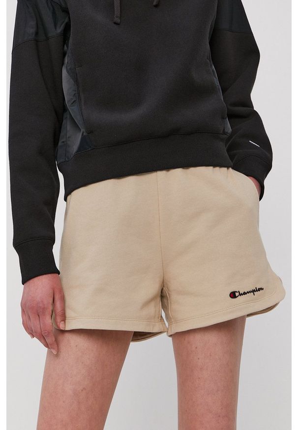 Champion - Szorty. Okazja: na co dzień. Kolor: beżowy. Materiał: dzianina. Styl: casual