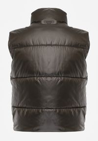 Renee - Ciemnozielona Pikowana Kamizelka z Szerokim Kołnierzem Cerissa. Kolor: zielony. Wzór: aplikacja #7