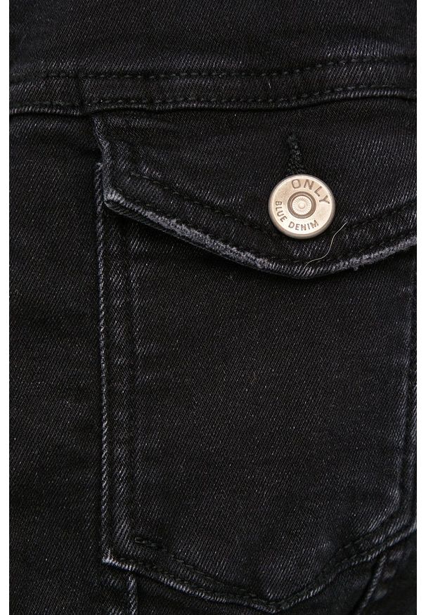 only - Only Kurtka jeansowa damska kolor czarny przejściowa. Okazja: na co dzień. Kolor: czarny. Materiał: jeans. Styl: casual