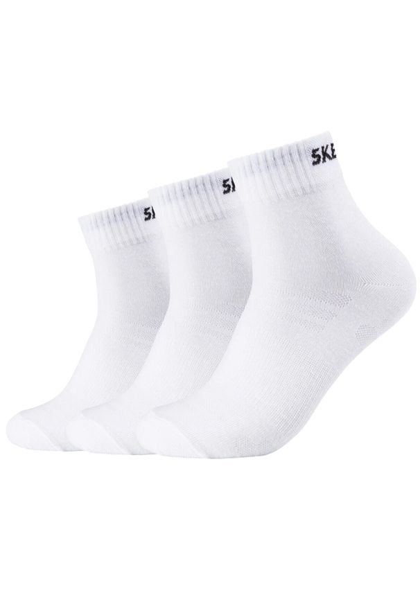 skechers - Skarpetki sportowe dla dorosłych 3PPK Unisex Mesh Ventilation Quarter Socks. Kolor: biały. Materiał: bawełna, poliamid, mesh, elastan