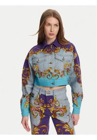 Versace Jeans Couture Kurtka jeansowa 78HAS4P0 Kolorowy Relaxed Fit. Materiał: bawełna. Wzór: kolorowy