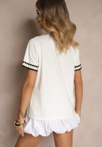 Renee - Biały Bawełniany T-shirt z Sercem Firile. Okazja: na co dzień. Kolor: biały. Materiał: bawełna. Styl: klasyczny, casual #5