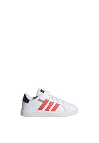Adidas - Buty Grand Court Elastic Lace and Top Strap. Kolor: biały, wielokolorowy, czarny, czerwony. Materiał: materiał