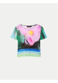 Desigual T-Shirt Plisa 24WWTK95 Kolorowy Slim Fit. Materiał: syntetyk. Wzór: kolorowy #6