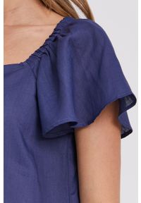 MAX&Co. Koszula damska kolor granatowy regular. Okazja: na co dzień. Kolor: niebieski. Długość rękawa: krótki rękaw. Długość: krótkie. Styl: casual #2