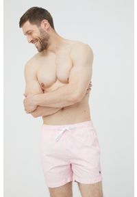 Superdry szorty kąpielowe kolor różowy. Kolor: różowy. Materiał: włókno, tkanina, materiał