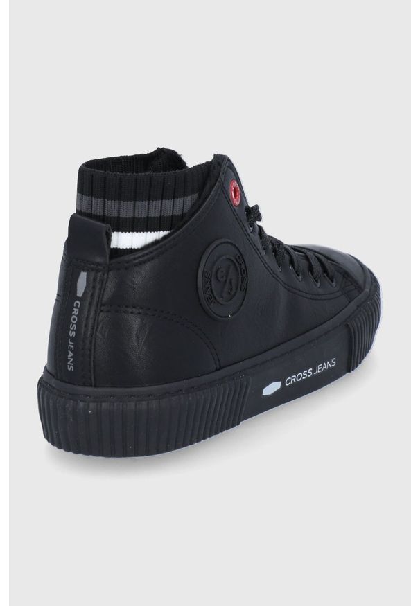 Cross Jeans - Trampki. Nosek buta: okrągły. Zapięcie: sznurówki. Kolor: czarny. Materiał: guma. Szerokość cholewki: normalna