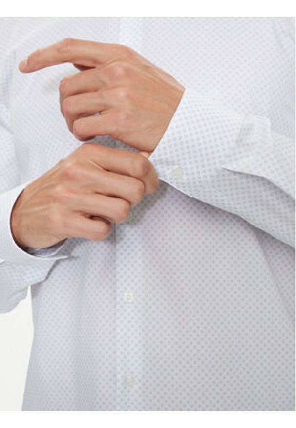 Calvin Klein Koszula K10K113536 Biały Slim Fit. Kolor: biały. Materiał: bawełna