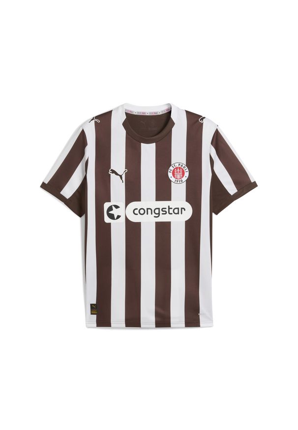 Puma - Męska koszulka domowa FC St. Pauli 25/26 PUMA. Kolor: brązowy, biały, wielokolorowy. Sport: bieganie