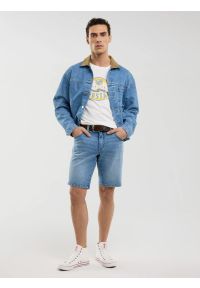 Big-Star - Koszulka męska z nadrukiem biała Stelian 100. Okazja: na co dzień. Kolor: biały. Materiał: bawełna, jeans, skóra. Wzór: nadruk. Sezon: lato. Styl: retro, casual #5