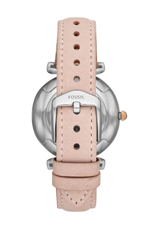 Fossil - Zegarek ES4484. Kolor: różowy. Materiał: skóra, materiał