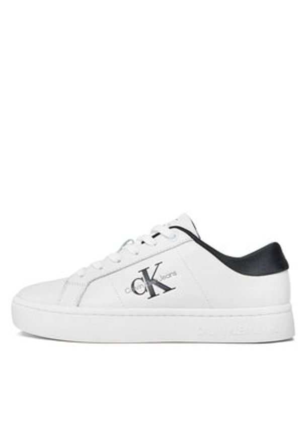 Calvin Klein Jeans Sneakersy Classic Cupsole Lowlaceup Lth Wn YW0YW01444 Biały. Kolor: biały. Materiał: skóra