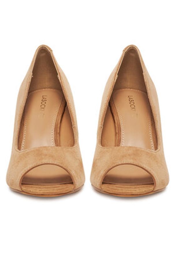 Lasocki Szpilki WYL4166-1Z Beżowy. Kolor: beżowy. Materiał: zamsz, skóra. Obcas: na szpilce