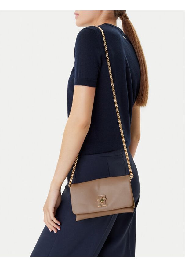 TOMMY HILFIGER - Tommy Hilfiger Torebka AW0AW17462 Beżowy. Kolor: beżowy. Materiał: skórzane