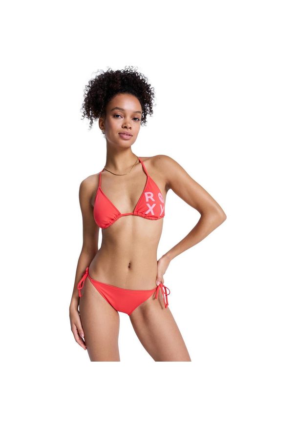 Roxy - Zestaw dwuczęściowy bikini damski SOLID ESSENTIALS. Kolor: różowy. Materiał: tkanina, poliester, elastan