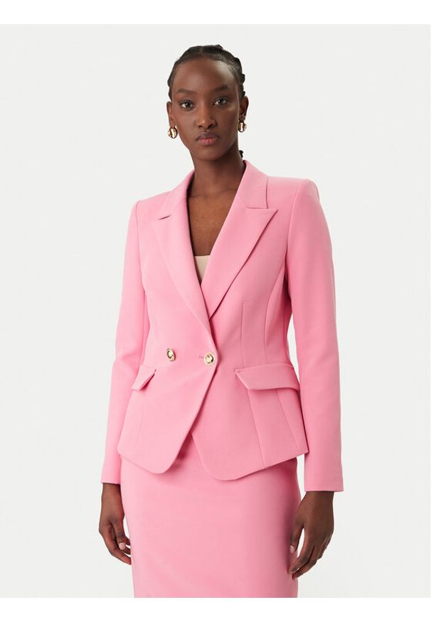 Rinascimento Marynarka CFC0128643003 Różowy Regular Fit. Kolor: różowy. Materiał: syntetyk