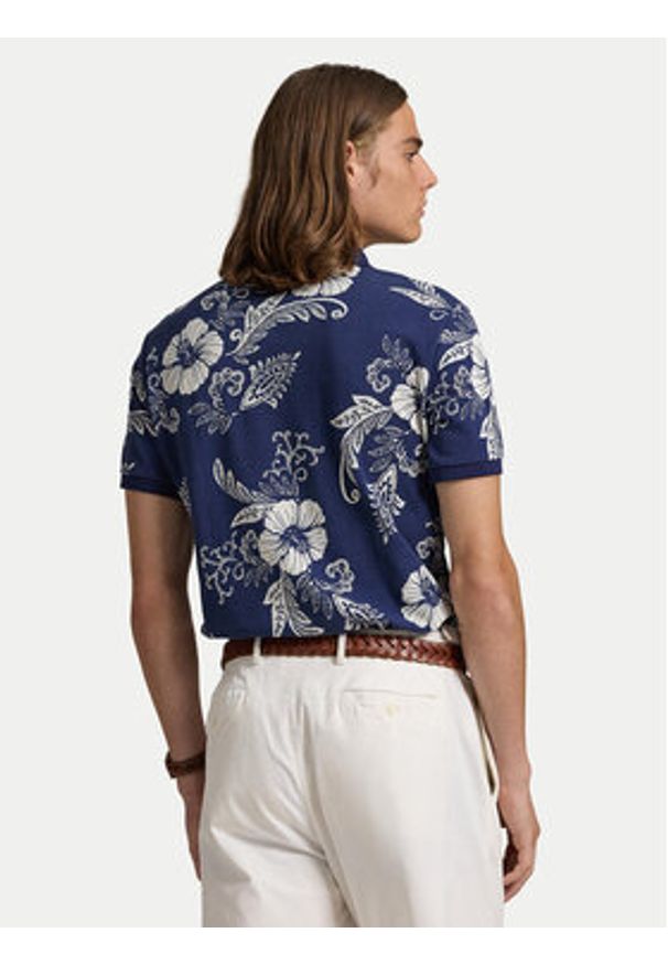 Polo Ralph Lauren Polo 710956684001 Granatowy Custom Slim Fit. Typ kołnierza: polo. Kolor: niebieski. Materiał: bawełna