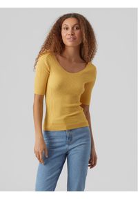 Vero Moda Sweter Estela 10277850 Żółty Slim Fit. Kolor: żółty. Materiał: syntetyk #1