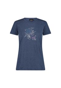 Koszulka damska CMP. Kolor: niebieski, wielokolorowy, różowy. Materiał: materiał, tkanina. Sport: turystyka piesza #1