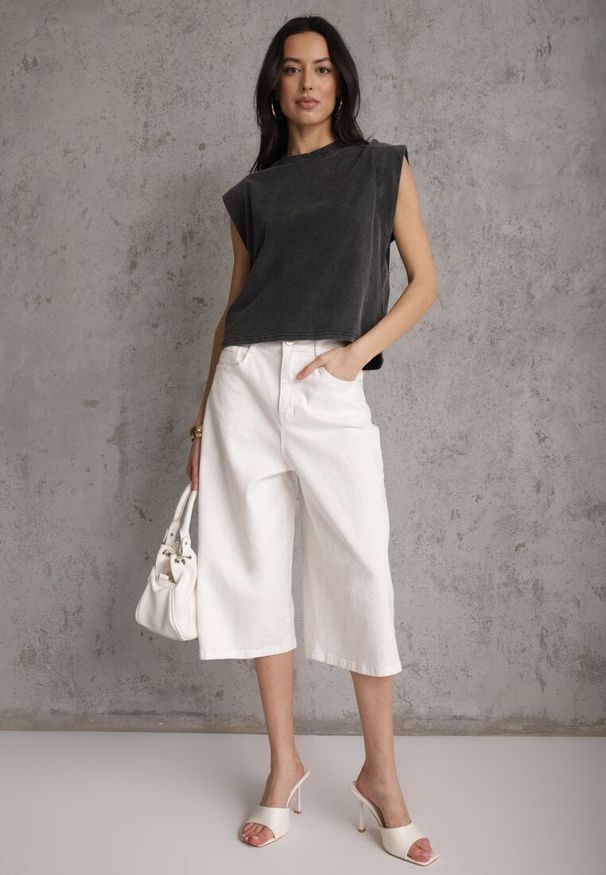 Renee - Czarny Top z Bawełny w Stylu Grunge z Szeroką Linią Ramion Tezorea. Kolor: czarny. Materiał: bawełna
