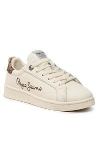 Sneakersy Pepe Jeans Milton Essential PLS31371 Of White 803. Kolor: beżowy. Materiał: skóra