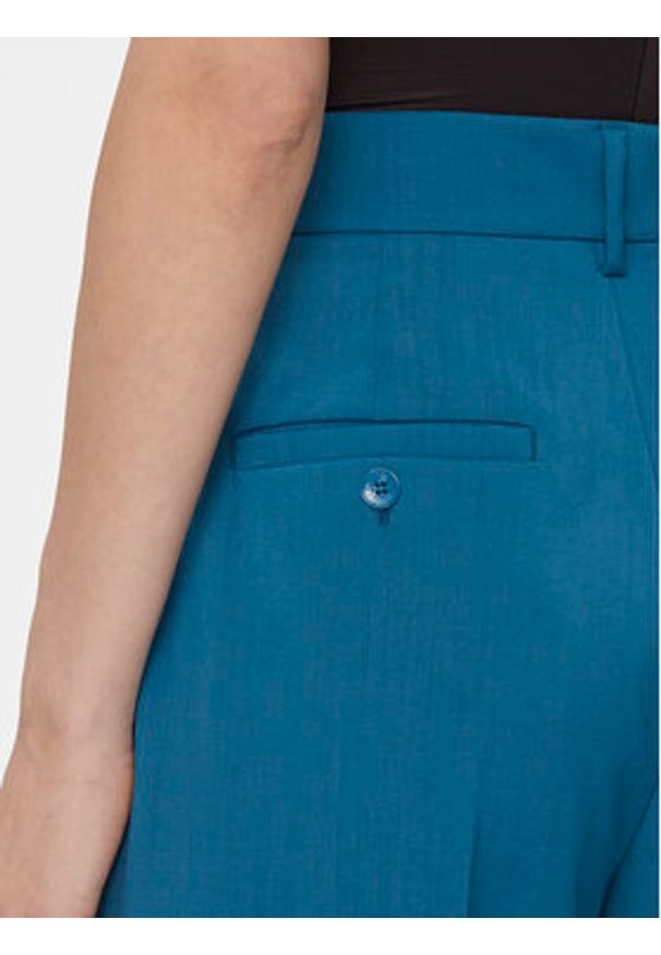 Weekend Max Mara Spodnie materiałowe Visivo 2415131091 Niebieski Relaxed Fit. Kolor: niebieski. Materiał: wełna
