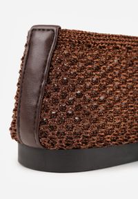 Born2be - Brązowe Szydełkowe Balerinki VICES z Plecionki Wolfs. Okazja: na co dzień. Kolor: brązowy. Materiał: jeans, materiał. Szerokość cholewki: normalna. Styl: casual, elegancki #5