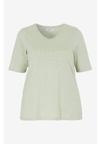 Zhenzi - T-shirt Cielo. Kolor: zielony. Materiał: materiał, bawełna. Długość rękawa: krótki rękaw. Długość: krótkie. Wzór: nadruk. Styl: elegancki