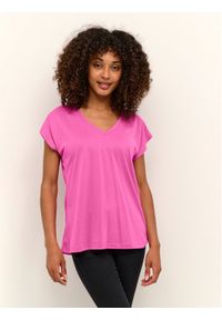 Kaffe T-Shirt Kalise 10504040 Różowy Regular Fit. Kolor: różowy. Materiał: syntetyk