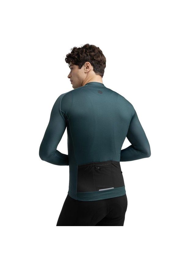 SIROKO - Męska koszulka rowerowa z długim rękawem Kolarstwo Siroko M2 Gravel. Kolor: zielony. Długość rękawa: długi rękaw. Długość: długie. Sport: kolarstwo