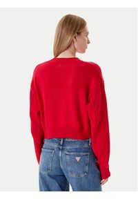 Guess Sweter W5YR33 Z3HM1 Czerwony Regular Fit. Kolor: czerwony. Materiał: bawełna #3