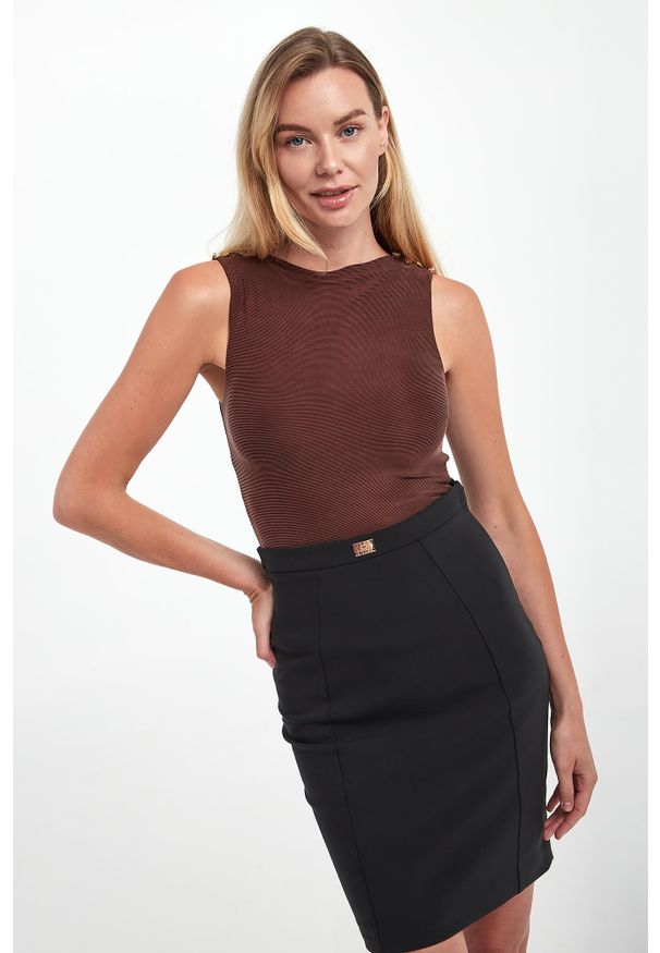Elisabetta Franchi - Top damski w prążki ELISABETTA FRANCHI. Wzór: prążki